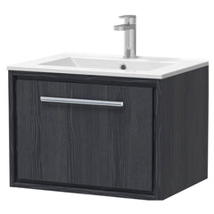 [BFIF2222C] Longnor 1 Drawer Wall Hung Vanity Unit with Minimalist Basin - Choice of Size and Colour - Cutout