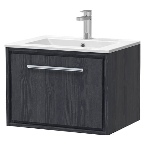 [BFIF2222C] Longnor 1 Drawer Wall Hung Vanity Unit with Minimalist Basin - Choice of Size and Colour - Cutout