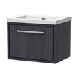 [BFIF2222K] Longnor 1 Drawer Wall Hung Vanity Unit with 1 Tap Hole Modern Fireclay Basin, Woodgrain Graphite Grey, 600mm - Cutout