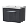 [BFIF2222K] Longnor 1 Drawer Wall Hung Vanity Unit with No Tap Hole Modern Fireclay Basin - Choice of Size and Colour - Cutout