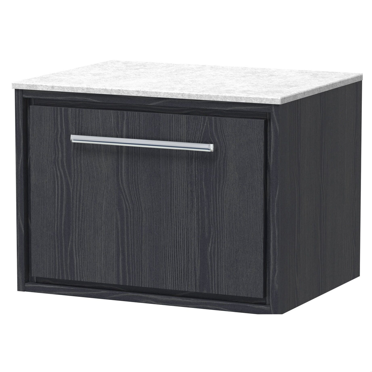 [BFIF2222WMT] Longnor 1 Drawer Wall Hung Vanity Unit with White Marble Worktop - Choice of Size and Colour - Cutout