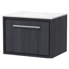[BFIF2222WMT] Longnor 1 Drawer Wall Hung Vanity Unit with White Marble Worktop - Choice of Size and Colour - Cutout