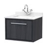 [BFIF2222WS1] Longnor 1 Drawer Wall Hung Vanity Unit with Square Basin and Marble Worktop - Choice of Size and Colour - Cutout