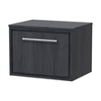 [BFIF2222W] Longnor 1 Drawer Wall Hung Vanity Unit with Worktop, Woodgrain Graphite Grey, 600mm - Cutout