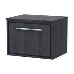 [BFIF2222W] Longnor 1 Drawer Wall Hung Vanity Unit with Worktop, Woodgrain Graphite Grey, 600mm - Cutout