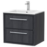 [BFIF2224C] Longnor 2 Drawer Wall Hung Vanity Unit with Minimalist Basin - Choice of Size and Colour - Cutout