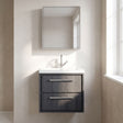 [BFIF2224L] Longnor 2 Drawer Wall Hung Vanity Unit with Modern Fireclay Basin - Choice of Size and Colour - Silo