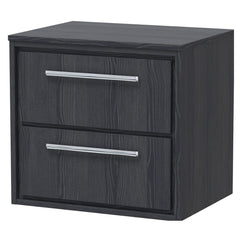 [BFIF2224W] Longnor 2 Drawer Wall Hung Vanity Unit with Worktop - Choice of Size and Colour - Cutout