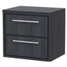 [BFIF2224W] Longnor 2 Drawer Wall Hung Vanity Unit with Worktop - Choice of Size and Colour - Cutout