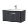 [BFIF2225C] Longnor 1 Drawer Wall Hung Vanity Unit with 1 Tap Hole Minimalist Basin, Woodgrain Graphite Grey, 800mm - Cutout