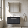 [BFIF2225C] Longnor 1 Drawer Wall Hung Vanity Unit with Minimalist Basin - Choice of Size and Colour - Silo