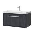 [BFIF2225E] Longnor 1 Drawer Wall Hung Vanity Unit with 1 Tap Hole Thin Edge Basin, Woodgrain Graphite Grey, 800mm - Cutout