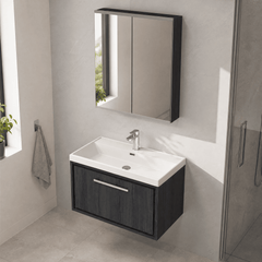 [BFIF2225E] Longnor 1 Drawer Wall Hung Vanity Unit with Thin Edge Basin - Choice of Size and Colour
