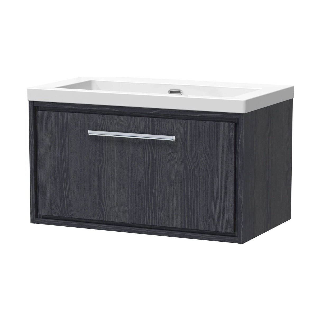 [BFIF2225K] Longnor 1 Drawer Wall Hung Vanity Unit with No Tap Hole Modern Fireclay Basin - Choice of Size and Colour - Cutout