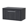 [BFIF2225W] Longnor 1 Drawer Wall Hung Vanity Unit with Worktop, Woodgrain Graphite Grey, 800mm - Cutout