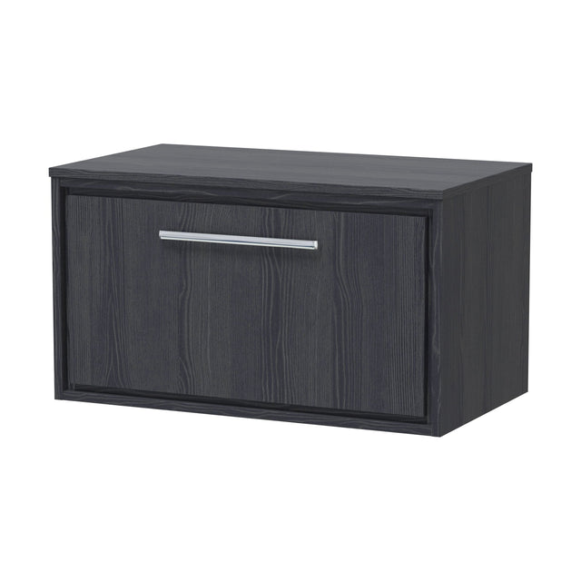 [BFIF2225W] Longnor 1 Drawer Wall Hung Vanity Unit with Worktop, Woodgrain Graphite Grey, 800mm - Cutout
