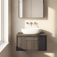 [BFIF2225W] Longnor 1 Drawer Wall Hung Vanity Unit with Worktop - Choice of Size and Colour
