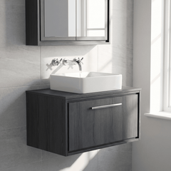 [BFIF2225W] Longnor 1 Drawer Wall Hung Vanity Unit with Worktop - Choice of Size and Colour