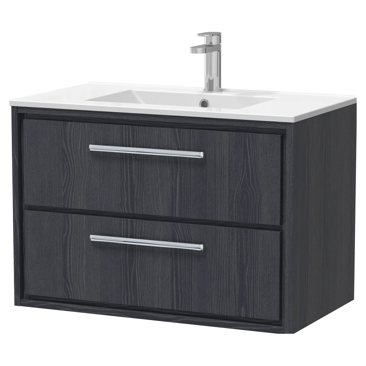 [BFIF2226C] Longnor 2 Drawer Wall Hung Vanity Unit with Minimalist Basin - Choice of Size and Colour - Cutout