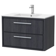 [BFIF2226C] Longnor 2 Drawer Wall Hung Vanity Unit with Minimalist Basin - Choice of Size and Colour - Cutout