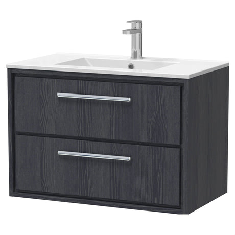 [BFIF2226C] Longnor 2 Drawer Wall Hung Vanity Unit with Minimalist Basin - Choice of Size and Colour - Cutout