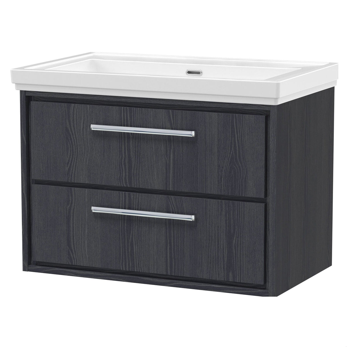 [BFIF2226H] Longnor 2 Drawer Wall Hung Vanity Unit with No Tap Hole Traditional Fireclay Basin - Choice of Size and Colour - Cutout
