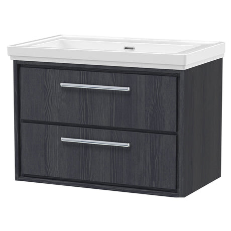 [BFIF2226H] Longnor 2 Drawer Wall Hung Vanity Unit with No Tap Hole Traditional Fireclay Basin - Choice of Size and Colour - Cutout