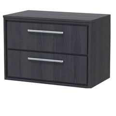 [BFIF2226W] Longnor 2 Drawer Wall Hung Vanity Unit with Worktop - Choice of Size and Colour - Cutout