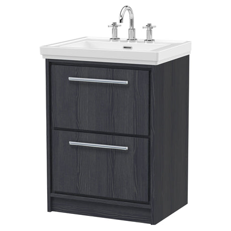 [BFIF2233B] Longnor 2 Drawer Floor Standing Vanity Unit with 3 Tap Hole Traditional Fireclay Basin - Choice of Size and Colour - Cutout