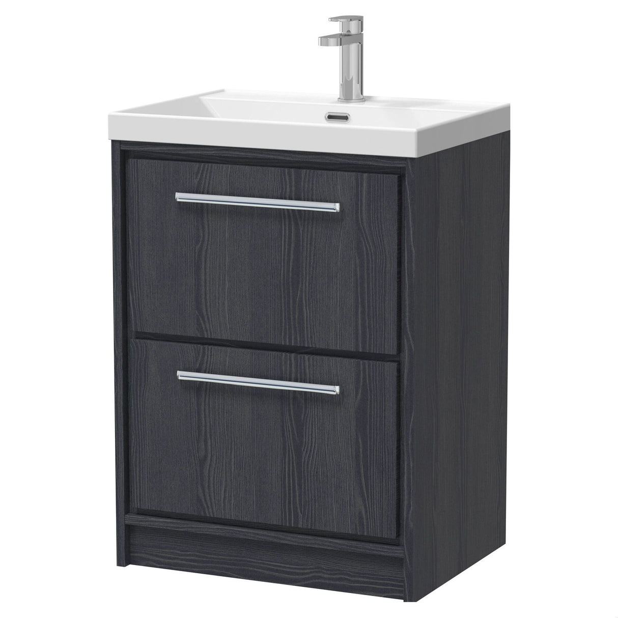[BFIF2233E] Longnor 2 Drawer Floor Standing Vanity Unit with Thin Edge Basin - Choice of Size and Colour - Cutout