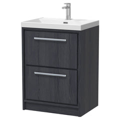 [BFIF2233E] Longnor 2 Drawer Floor Standing Vanity Unit with Thin Edge Basin - Choice of Size and Colour - Cutout