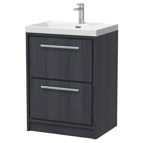 [BFIF2233E] Longnor 2 Drawer Floor Standing Vanity Unit with Thin Edge Basin - Choice of Size and Colour - Cutout