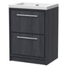 [BFIF2233K] Longnor 2 Drawer Floor Standing Vanity Unit with No Tap Hole Modern Fireclay Basin - Choice of Size and Colour - Cutout