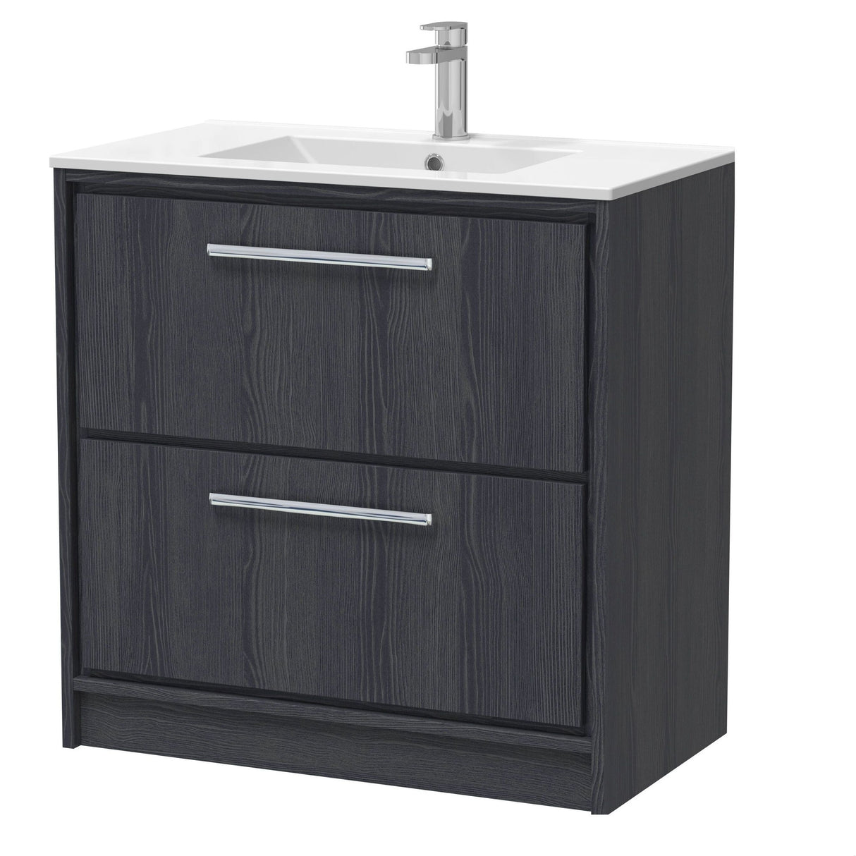 [BFIF2235C] Longnor 2 Drawer Floor Standing Vanity Unit with Minimalist Basin - Choice of Size and Colour - Cutout