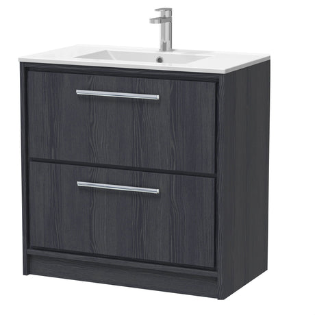 [BFIF2235C] Longnor 2 Drawer Floor Standing Vanity Unit with Minimalist Basin - Choice of Size and Colour - Cutout