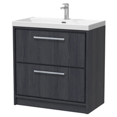 [BFIF2235E] Longnor 2 Drawer Floor Standing Vanity Unit with Thin Edge Basin - Choice of Size and Colour - Cutout