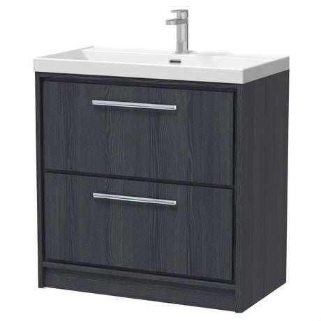 [BFIF2235E] Longnor 2 Drawer Floor Standing Vanity Unit with Thin Edge Basin - Choice of Size and Colour - Cutout