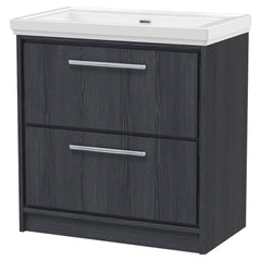 [BFIF2235H] Longnor 2 Drawer Floor Standing Vanity Unit with No Tap Hole Traditional Fireclay Basin - Choice of Size and Colour - Cutout