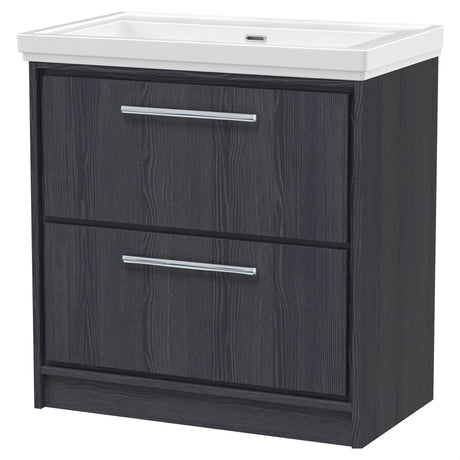 [BFIF2235H] Longnor 2 Drawer Floor Standing Vanity Unit with No Tap Hole Traditional Fireclay Basin - Choice of Size and Colour - Cutout