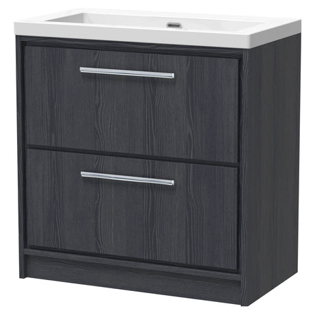 [BFIF2235K] Longnor 2 Drawer Floor Standing Vanity Unit with No Tap Hole Modern Fireclay Basin - Choice of Size and Colour - Cutout