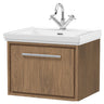 [BFIF2722A] Longnor 1 Drawer Wall Hung Vanity Unit with Traditional Fireclay Basin - Choice of Size and Colour - Cutout