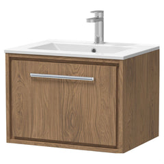 [BFIF2722C] Longnor 1 Drawer Wall Hung Vanity Unit with Minimalist Basin - Choice of Size and Colour - Cutout