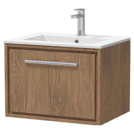 [BFIF2722C] Longnor 1 Drawer Wall Hung Vanity Unit with Minimalist Basin - Choice of Size and Colour - Cutout