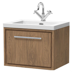 [BFIF2722L] Longnor 1 Drawer Wall Hung Vanity Unit with Modern Fireclay Basin - Choice of Size and Colour - Cutout