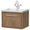 [BFIF2722L] Longnor 1 Drawer Wall Hung Vanity Unit with Modern Fireclay Basin - Choice of Size and Colour - Cutout