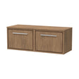 [BFIF2722W2] Longnor 1 Drawer Wall Hung Vanity Unit with Worktop, Antique Oak, 600mm - Cutout