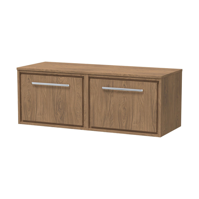 [BFIF2722W2] Longnor 1 Drawer Wall Hung Vanity Unit with Worktop, Antique Oak, 600mm - Cutout