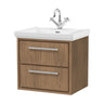 [BFIF2724A] Longnor 2 Drawer Wall Hung Vanity Unit with 1 Tap Hole Traditional Fireclay Basin, Choice of Size and Colour - Cutout
