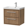 [BFIF2724E] Contemporary Longnor 2 Drawer Wall Hung Vanity Unit with 1 Tap Hole Thin Edge Basin, Choice of Size and Colour - Cutout