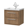 [BFIF2724L] Longnor 2 Drawer Wall Hung Vanity Unit with Modern Fireclay Basin - Choice of Size and Colour - Cutout